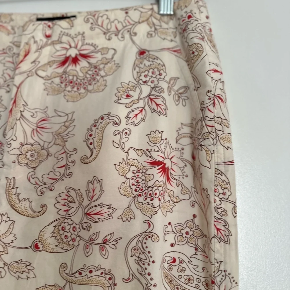 VTG Womyn Women’s Sz: 6 Lightweight Paisley Cropped Wide Leg Flat Front Pant.